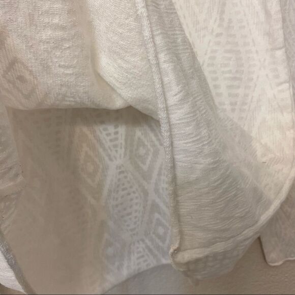 Prana white long sleeve sheer coastal beachy shirt top cotton blouse M - Picture 5 of 9